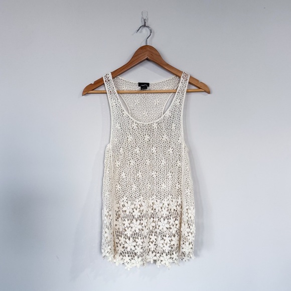 Rue21 Tops - 3/$20⚡️ Vintage Festival Crochet Rue21 100% Cotton Boho Sheer Tank Top